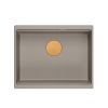 Quadron LOGAN 100 GraniteQ zlewozmywak soft taupe 56x45x21,5 cm 1-komorowy podwieszany z syfonem manualnym miedziany HQJ6045U4PVDC1U